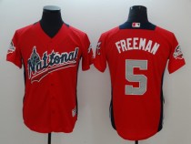 MLB Braves 5 Freddie Freeman Red 2018 All-Star Game National League Men Jersey