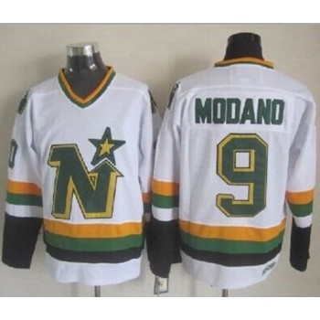 NHL Stars 9 Mike Modano White Men Jersey