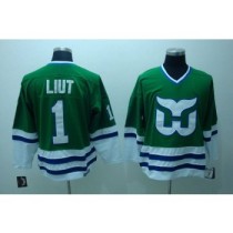 Green Mike Liut Premier Throwback CCM Hartford Whalers #1 Jersey