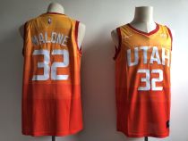 Nike NBA Utah Jazz Karl #32 Malone Swingman City Edition Orange Jersey