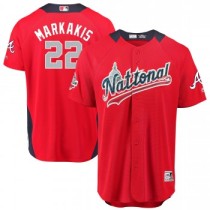 MLB Braves 22 Nick Markakis Red 2018 All-Star Game National League Men Jersey