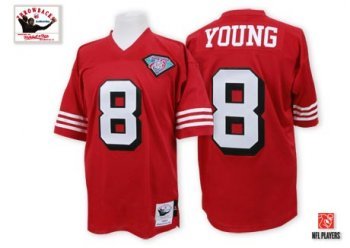 San Francisco 49ers #8 Steve Young Red 75th Throwback Jersey