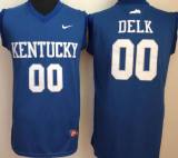 Kentucky Wildcats #00 Tony Delk Navy College Basketball Jersey