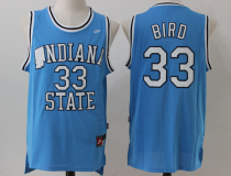Larry Bird Jersey Indiana State Sycamores #33 Blue College Hardwood Legends Nike NCAA Football Jersey