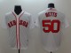 MLB Boston Red Sox #50 Mookie Betts White Game Jersey
