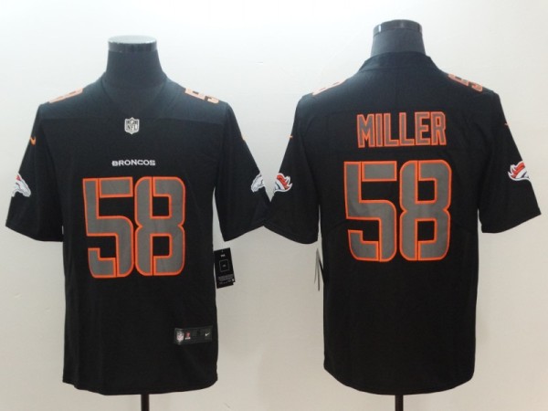 Nike 2018 Nike Denver Broncos #58 Miller Fashion Impact Black Color Rush Limited Jersey
