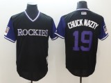 Men's Colorado Rockies #19 Chunk Nazty Mejestic Black 2018 Players' Weekend Flex Base Jersey