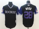 Men's Colorado Rockies #28 Nado Mejestic Black 2018 Players' Weekend Flex Base Jersey