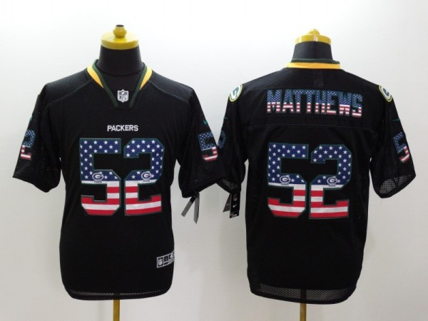 NFL Green Bay Packers #52 Matthews USA Flag Jersey
