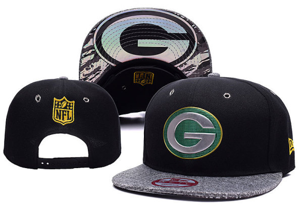 Green Bay Packers Black Snapbacks