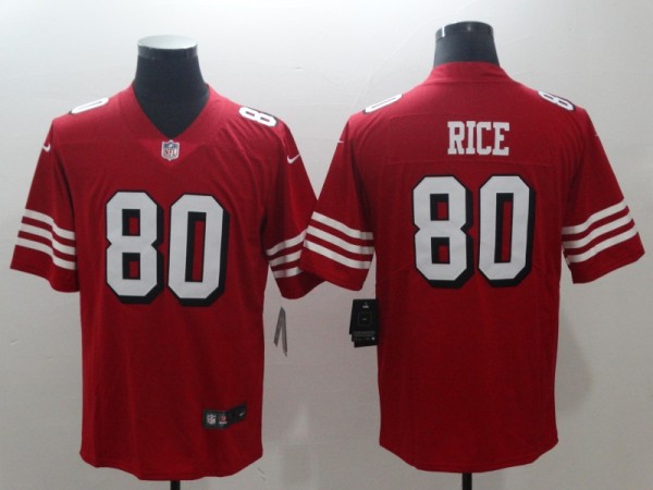 Men's San Francisco 49ers Jerry Rice Nike Red Color Rush Vapor Untouchable Limited Player Jersey