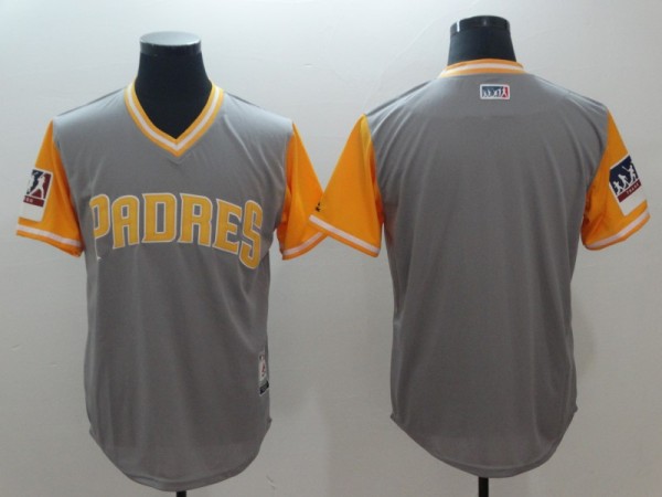 Men's San Diego Padres Mejestic 2018 Grey Players' Weekend Flex Base Blank Jersey