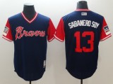Men's Atlanta Braves #13 Sabanero Soy  Mejestic Dark Blue 2018 Players' Weekend Flex Base Jersey