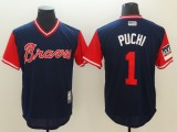 Men's Atlanta Braves #1 Puchi Mejestic Dark Blue 2018 Players' Weekend Flex Base Jersey