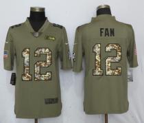 Nike Seattle Seahawks 12 Fan Olive/Camo Carson 2018 Salute to Service Limited Jersey