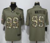 Nike Men's Houston Texans 99 Watt Olive/Camo Carson 2018 Salute to Service Limited Jersey