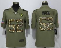 New Nike Oakland Raiders 52 Mack Olive/Camo Carson 2017 Salute to Service Limited Jersey