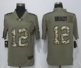 Nike New England Patriots 12 Brady Olive/Camo Carson 2018 Salute to Service Limited Jersey