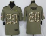 Nike Seattle Seahawks 20 Penny Olive/Camo Carson 2018 Salute to Service Limited Jersey