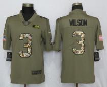 Nike Seattle Seahawks 3 Wilson Olive/Camo Carson 2018 Salute to Service Limited Jersey