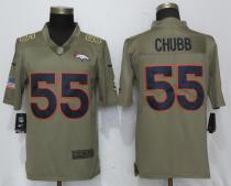 NEW Nike Denver Broncos 55 Chubb Olive Salute To Service Limited Jersey