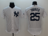 MLB Yankee 25 Gleyber Torres White Flexbase Elite Men Jersey