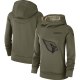 Women's Nike Olive Salute to Service Team Logo Performance Pullover Hoodie