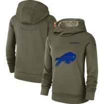 Women's Nike Buffalo Bills Olive Salute to Service Team Logo Performance Pullover Hoodie