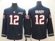 Men's England Patriots #12 Brady Teams Nike Therma Long Sleeve Jersey
