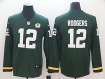 Men's Green Bay Packers 12 Rodgers Teams Nike Therma Long Sleeve Jersey