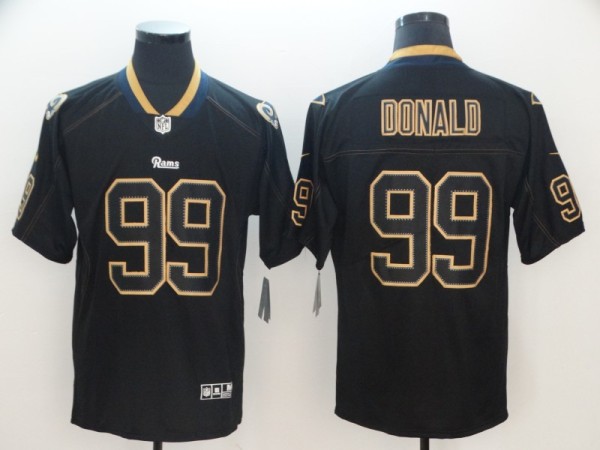 Nike 2018 Los Angeles Rams #99 Donald Lights Out Black Color Rush Limited Jersey