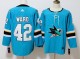Adidas Sharks #42 Joel Ward Teal Alternate Stitched NHL Jersey