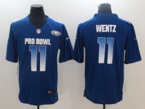 Men's NFC Philadelphia Eagles #11 Carson Wentz Royal 2019 Pro Bowl NFL Stitched Game