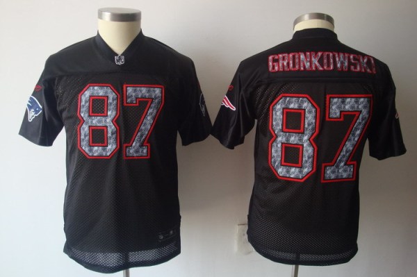 Mens New England Patriots #87 Rob Gronkowski Black Jersey