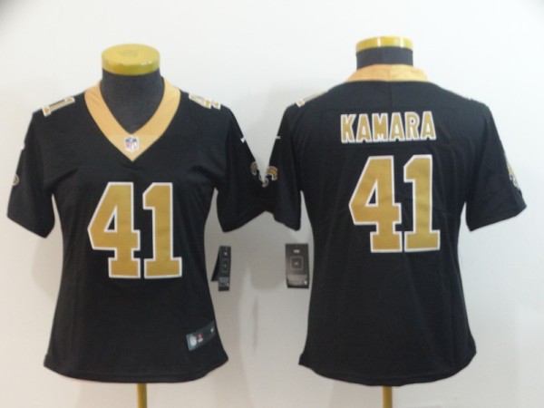 Women NFL New Orleans Saints #41 Kamara Black Vapor Untouchable Limited NFL Jersey