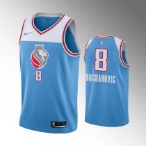 Men's Sacramento Kings #8 Bogdanovic Blue Jersey City Edition Jersey