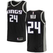 Men's Nike Sacramento Kings #24 Hield Black Statement Edition Jersey
