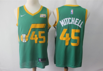NBA Jazz 45 Donovan Mitchell Green Earned Edition Nike Men Jersey