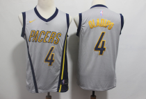 NBA Pacers 4 Victor Oladipo Grey 2018-19 Earned Edition Nike Men Jersey