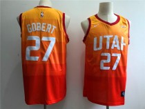 NBA Jazz 27 Rudy Gobert City Edition Red Gold Swingman Men Jersey