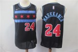 NBA Bulls 24 Lauri Markkanen Black 2018-19 City Edition Swingman Nike Men Jersey