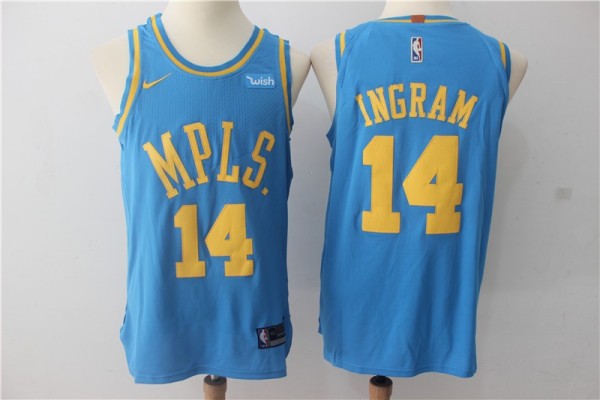 NBA Lakers 14 Brandon Ingram Blue Nike Throwback Men Jersey