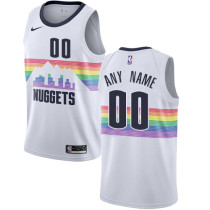 Men's NBA Denver Nuggets White City Edition Customized Nike Jersey