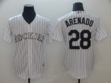 Men's Colorado Rockies #28 Nolan Arenado White Game Stitched MLB Jersey