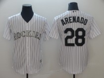 Men's Colorado Rockies #28 Nolan Arenado White Game Stitched MLB Jersey