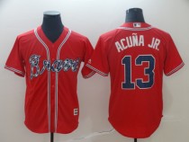 Atlanta Braves #13 Ronald Acuna MLB Men's Red Game Jersey