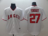 MLB Los Angeles Angels #27 Trout White Game Jersey