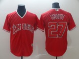 MLB Los Angeles Angels #27 Trout Red Game Jersey