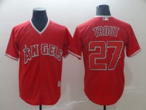 MLB Los Angeles Angels #27 Trout Red Game Jersey
