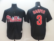 MLB Phillies #3 Bryce Harper Black Game Mens Jersey
